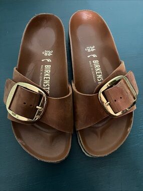 Birkenstock Brown Madrid Big Buckle Sandals